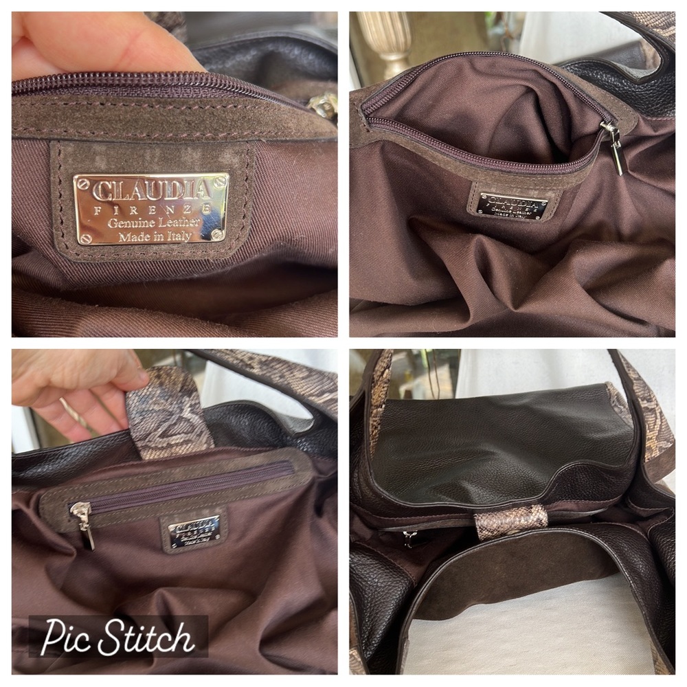 CLAUDUA FIRENZE Made in Italy slouchy suede + leather combo shoulder bag - Picture 16 of 16